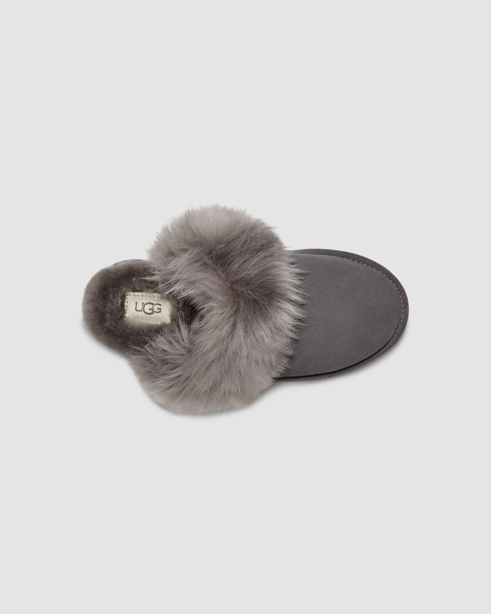 Grey fluffy ugg discount slippers
