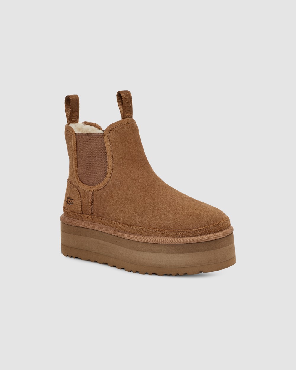 Brown platform chelsea boots clearance