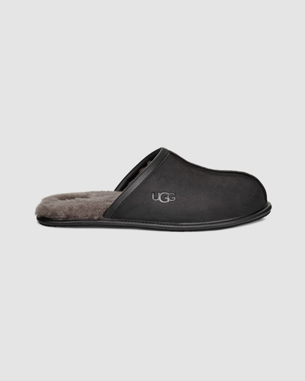 Black leather 2025 ugg slippers