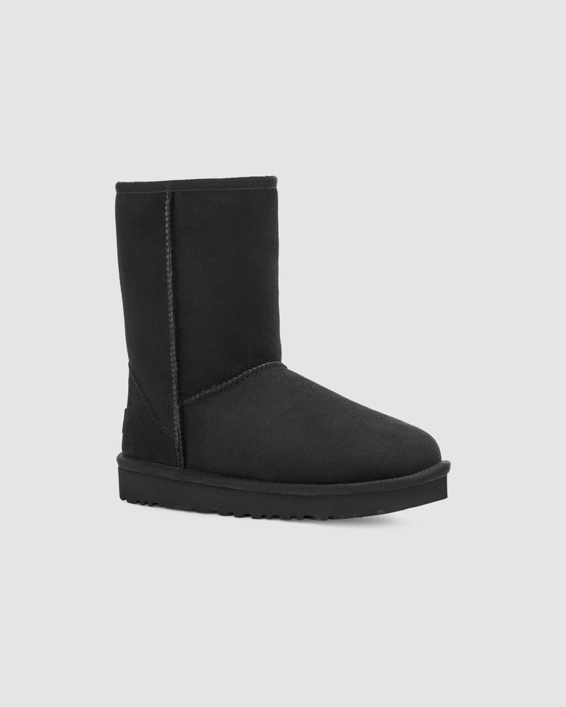 Ugg classic short ii boots hotsell black suede