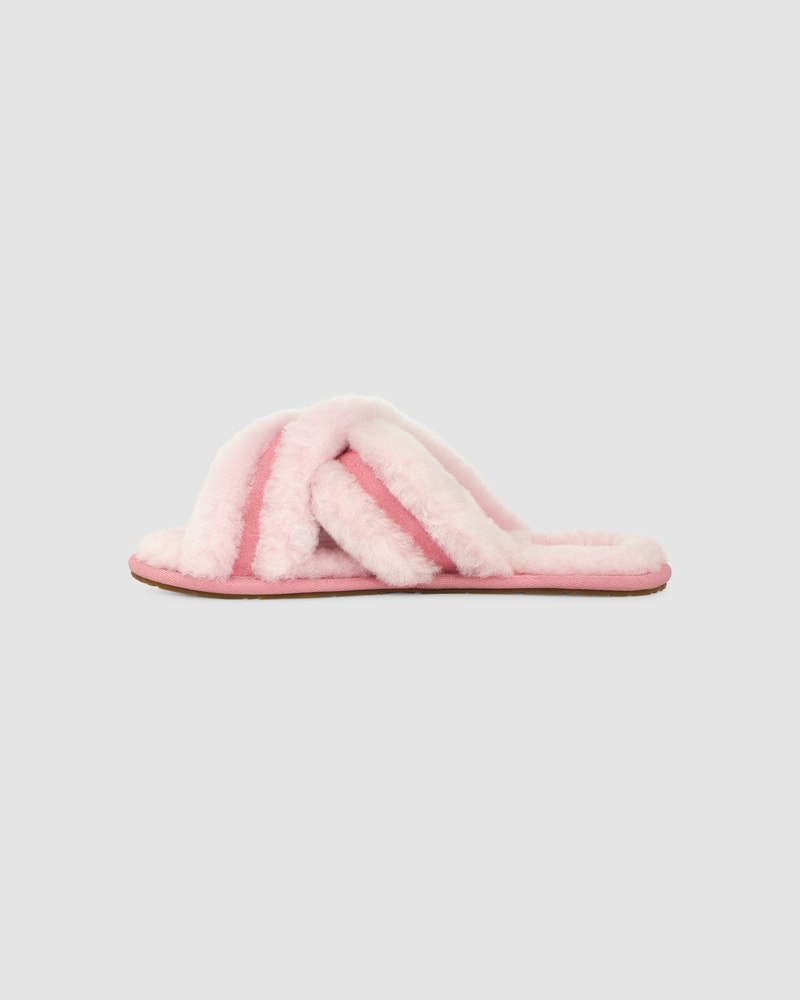 Pink fur top ugg slippers