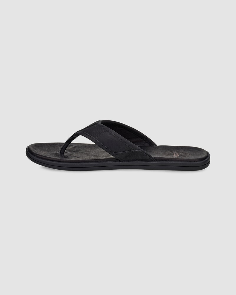 Seaside Leather Flip Flop Black UGG