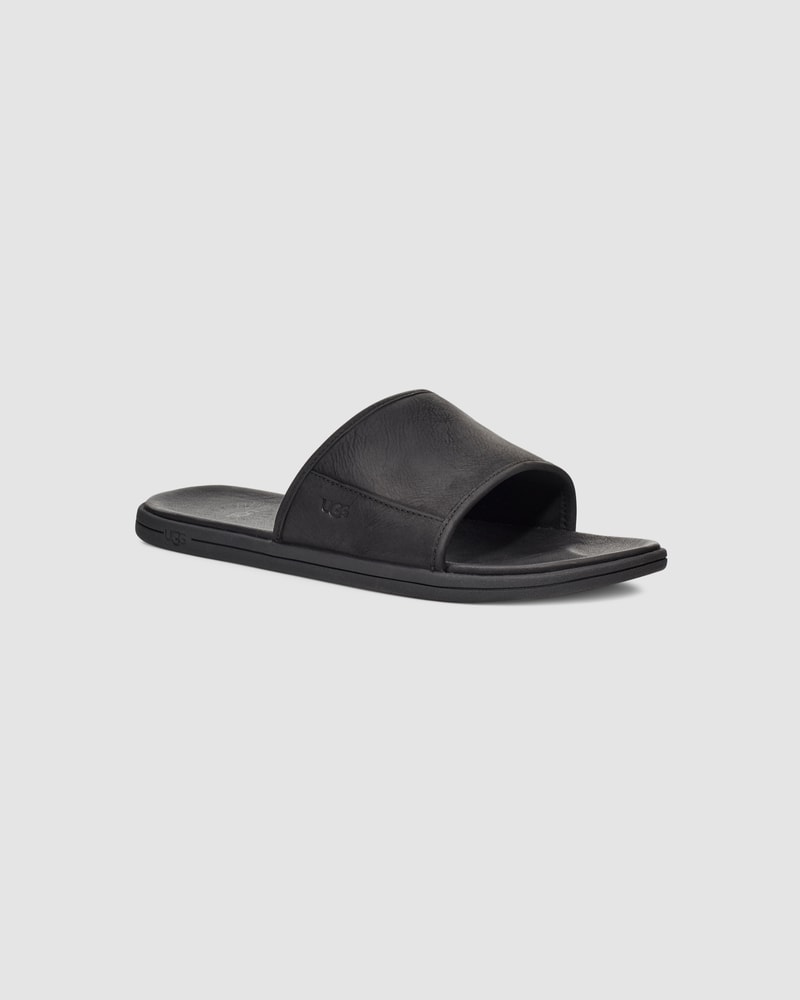 Leather 2025 slides black
