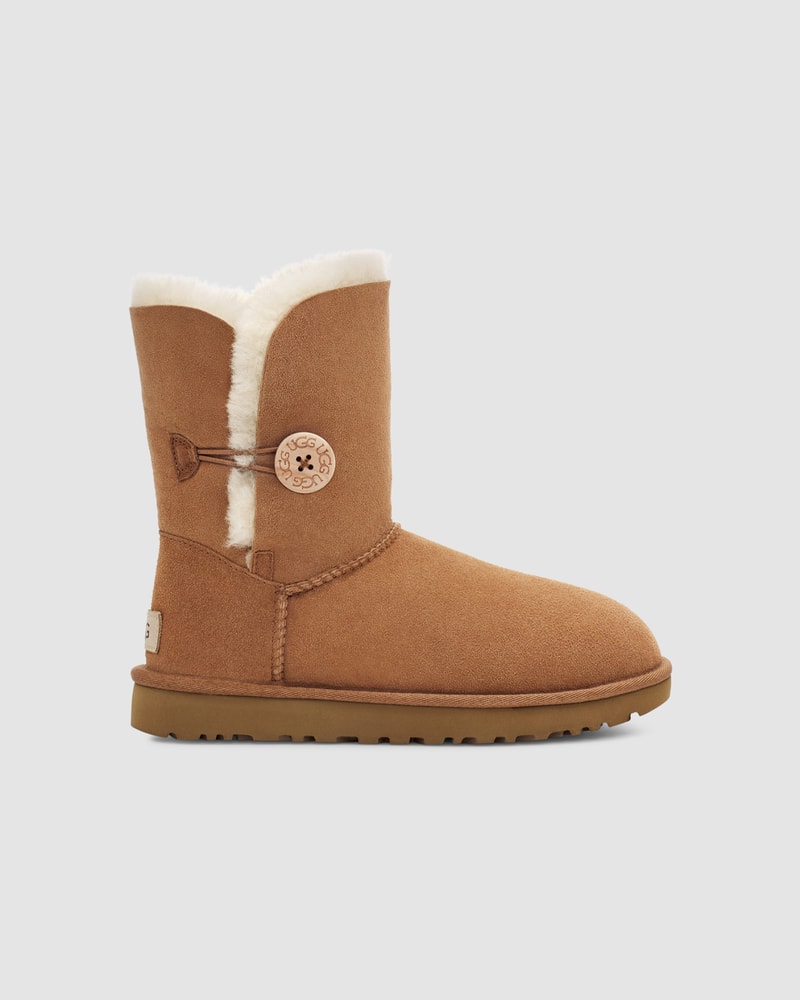 Tan uggs shop with buttons