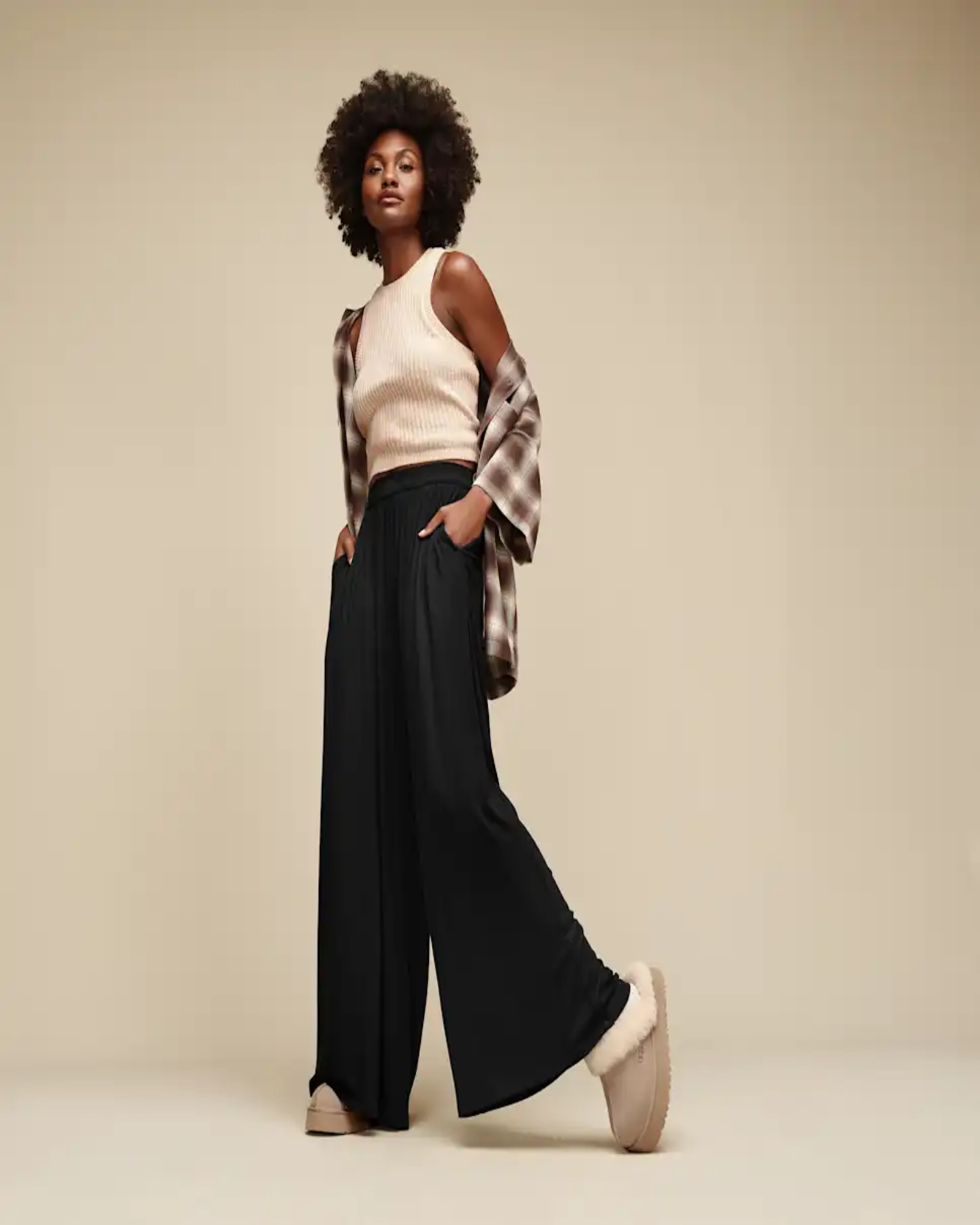 Imogen Wide Leg Pant Rib