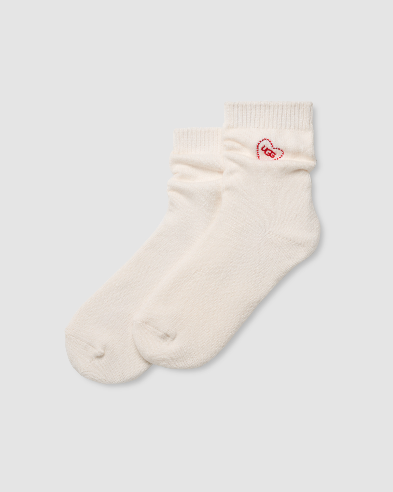 Rib Knit Slouchy Quarter Crew Sock Love '26