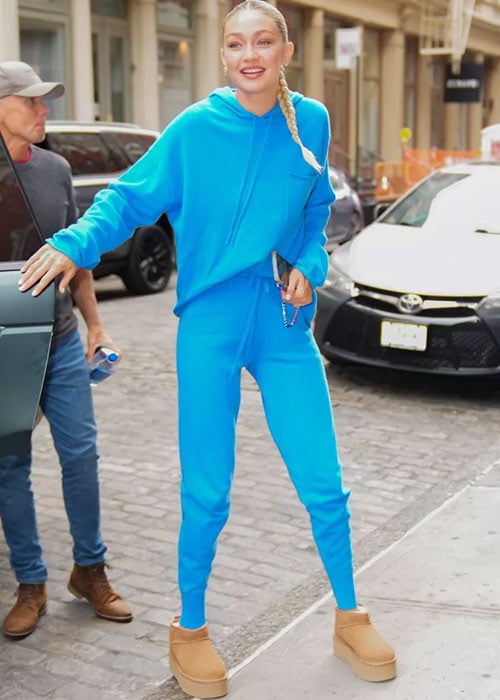 Gigi Hadid Wore The Cozyiest Outfit with Ugg Boots and an Oversized Benie