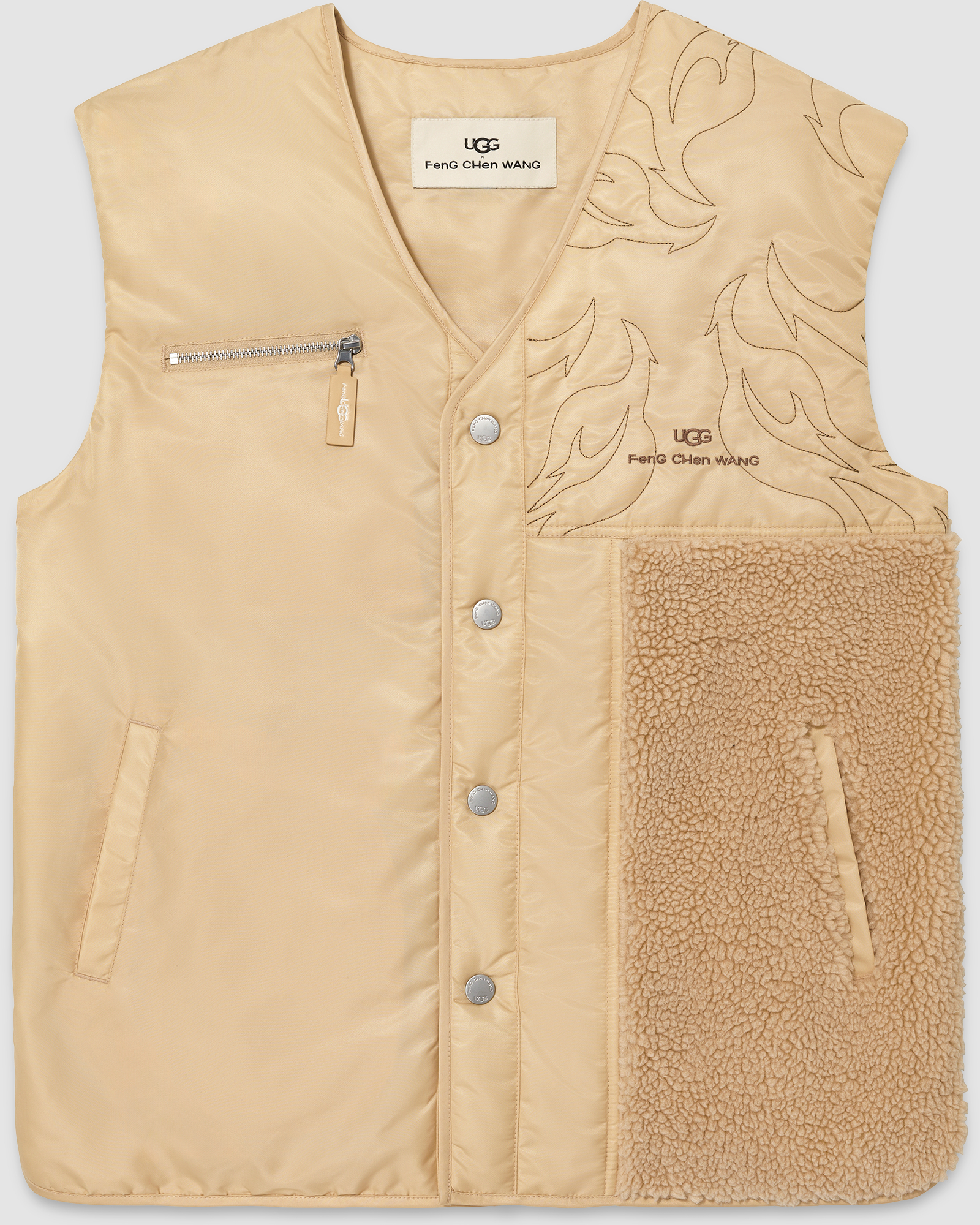 UGG X Feng Chen Wang コラボ フェイクファースリーブジャケット UGG X Feng Chen Wang Convertible Jacket Sand | UGG