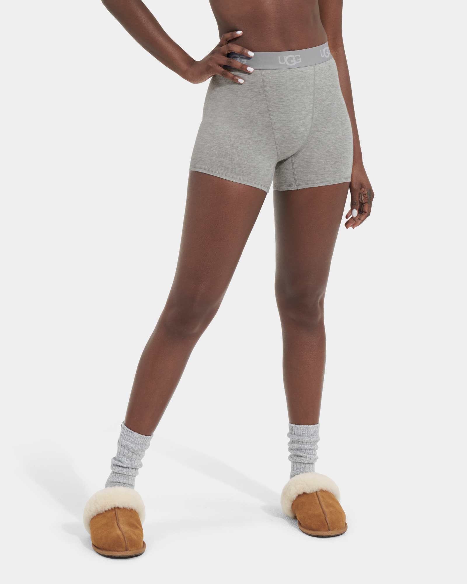 【UGG】Women's Alexiah Boy Short 海外限定 Alexiah Boy Short Grey Heather | UGG