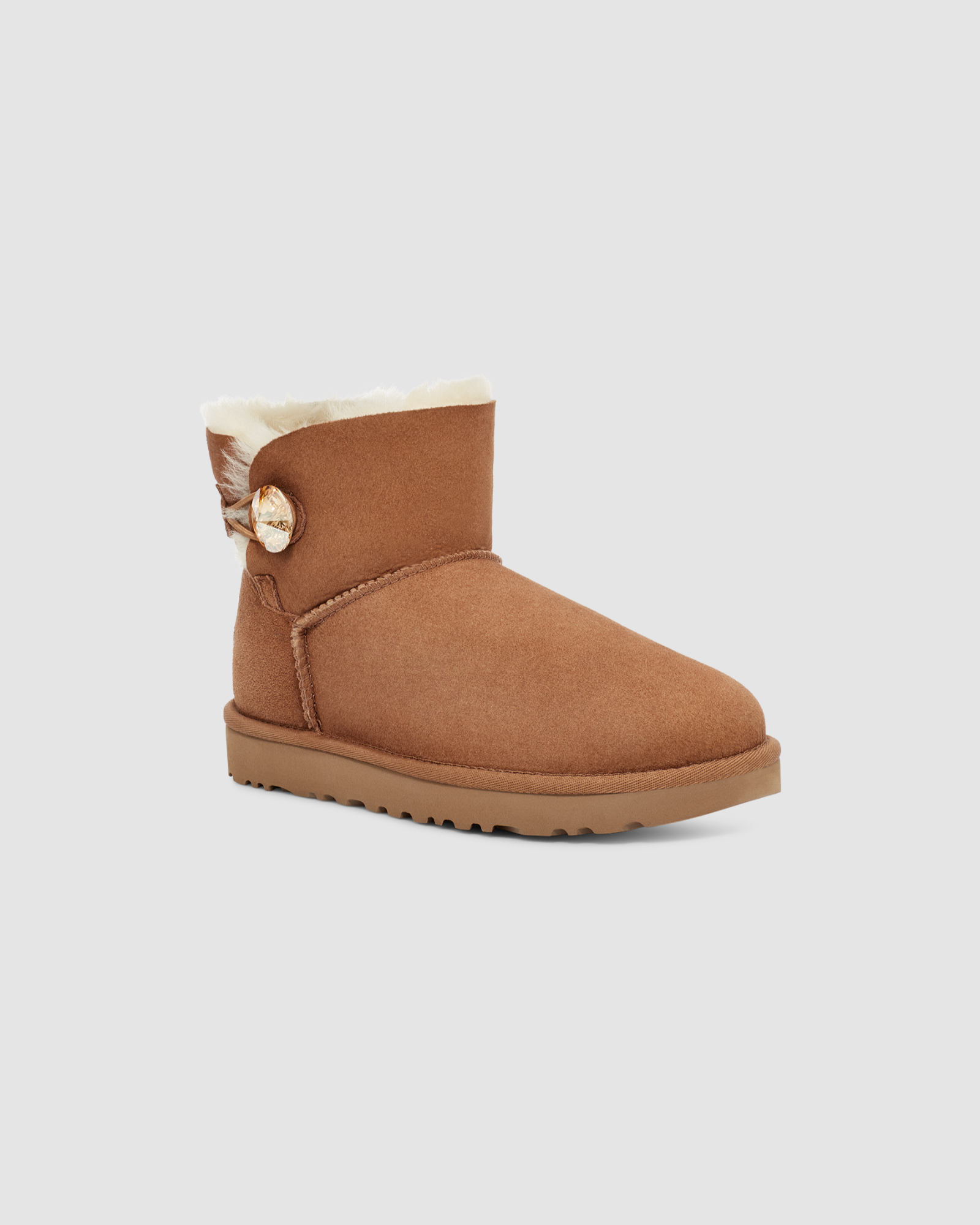 Mini Bailey Button Bling Boot Chestnut/Gold | UGG