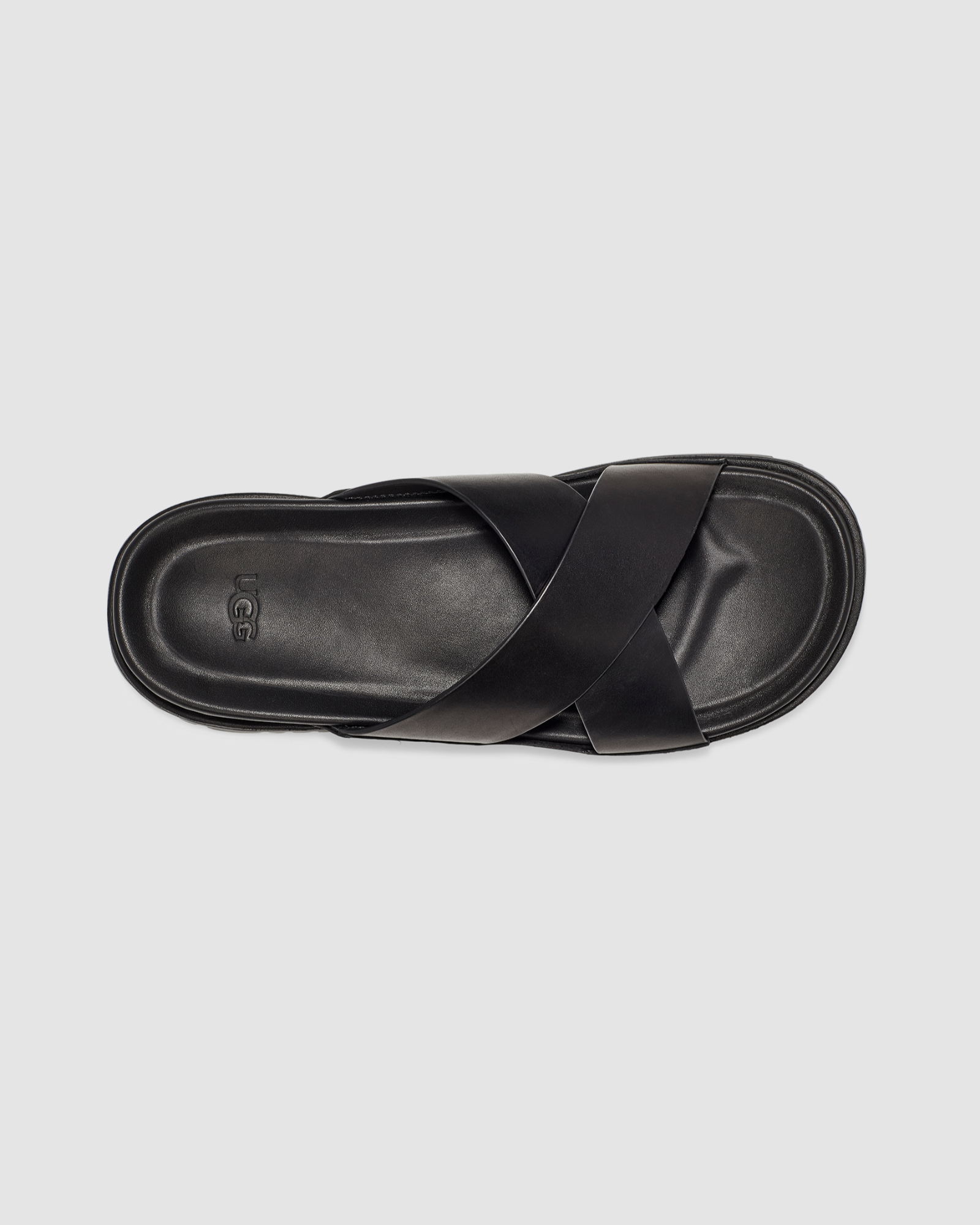 UGG Wainscott Slide レザーサンダル ブラック ベイクルーズ the-importshop_83-20-70-031