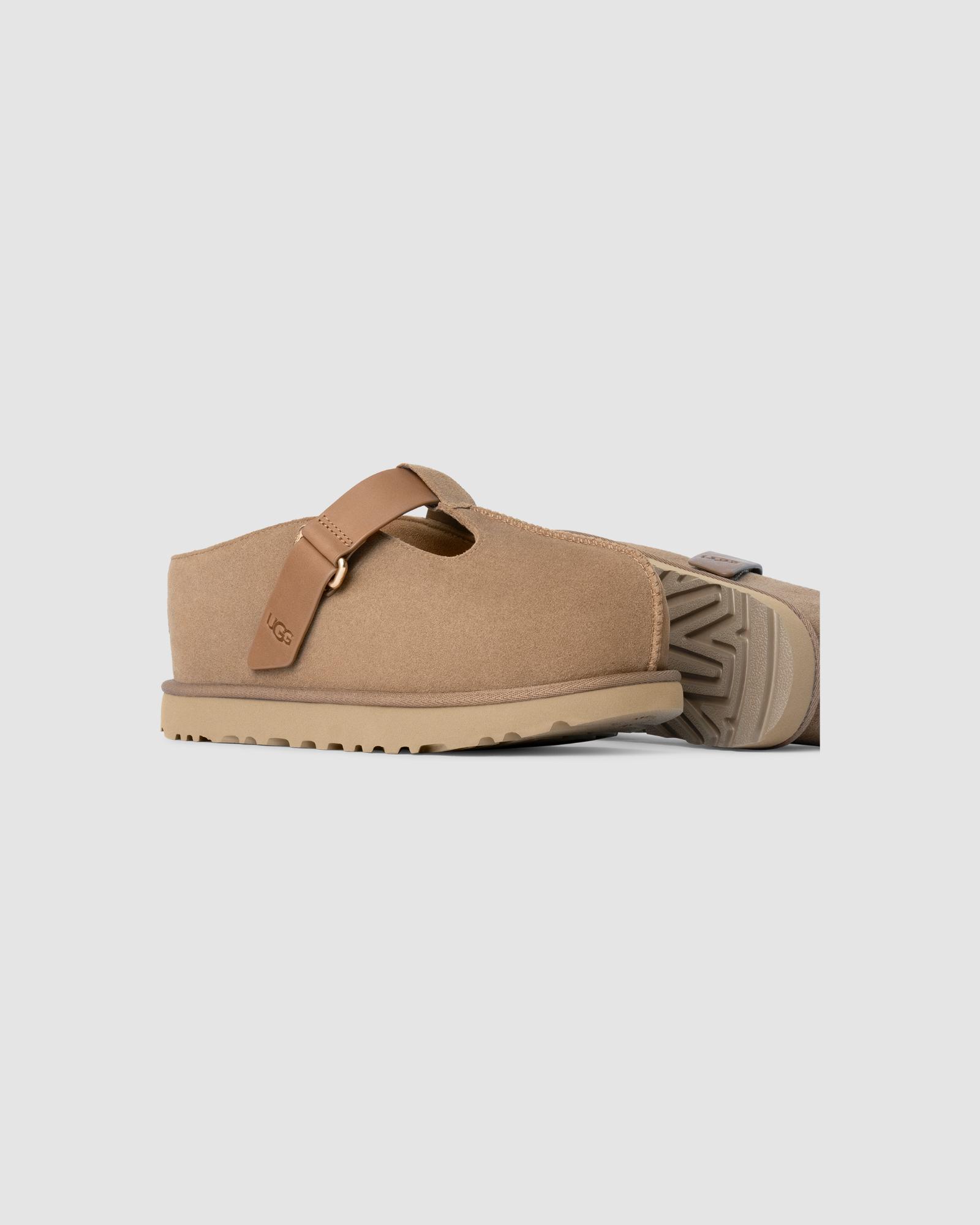 サンダル・ミュール UGG SS25 Sand suede Goldenstar slippers (1167550 SAN) UGG® Goldenstar Clog (Women) - Sand – The Heel Shoe Fitters