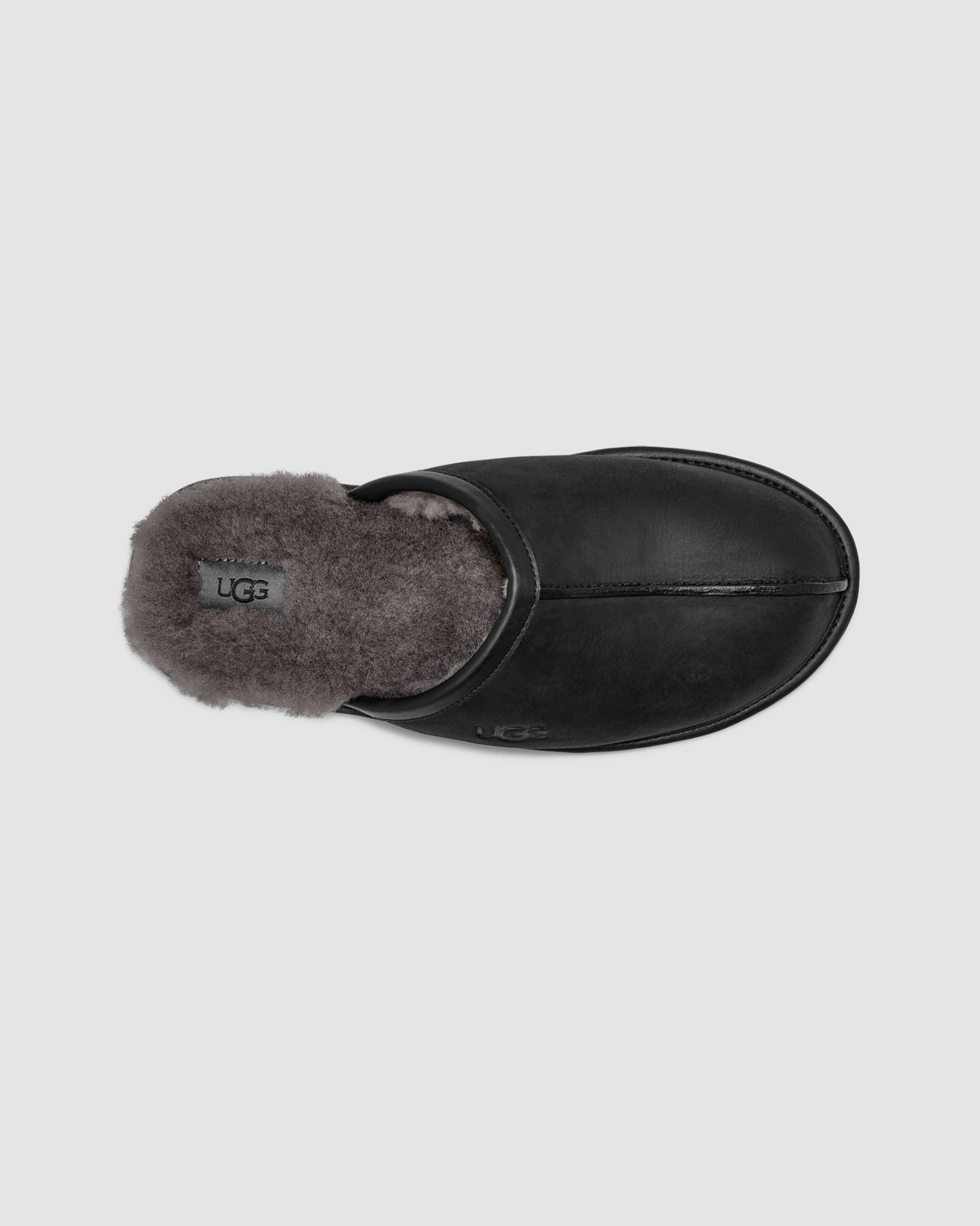 ugg black leather slippers