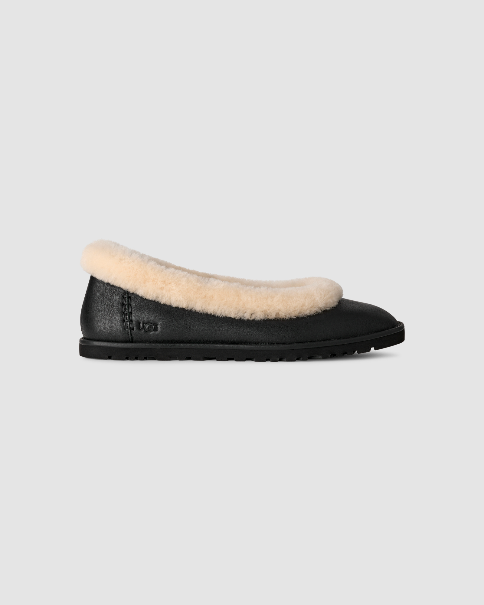 Zora Leather Ballet Flat Black | UGG