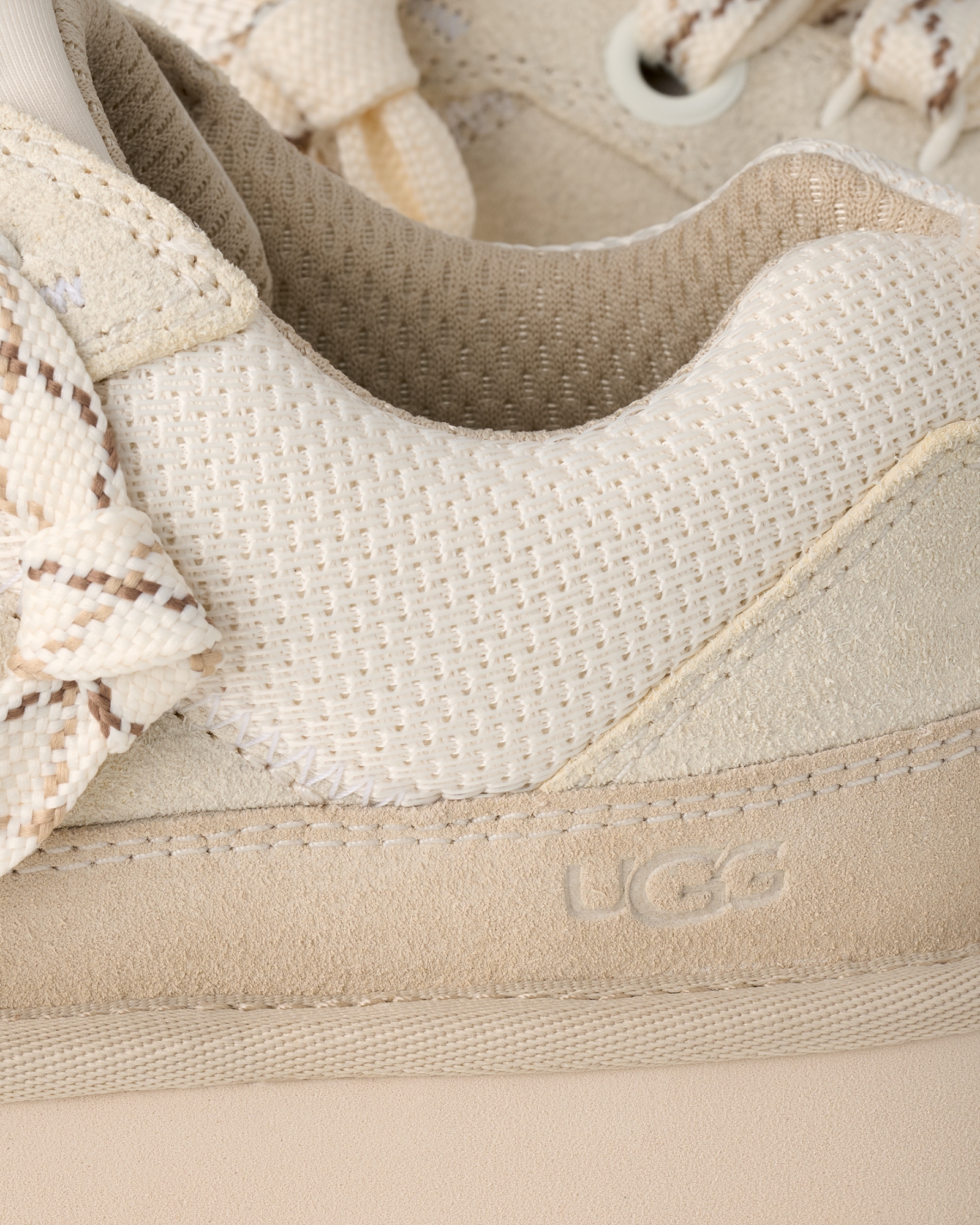 スニーカー UGG Beige suede and mesh Lowmel sneakers (1168890 MDSD) Ugg Mustard Seed Lo Lowmel Women's Sneakers 1168890-MDSD