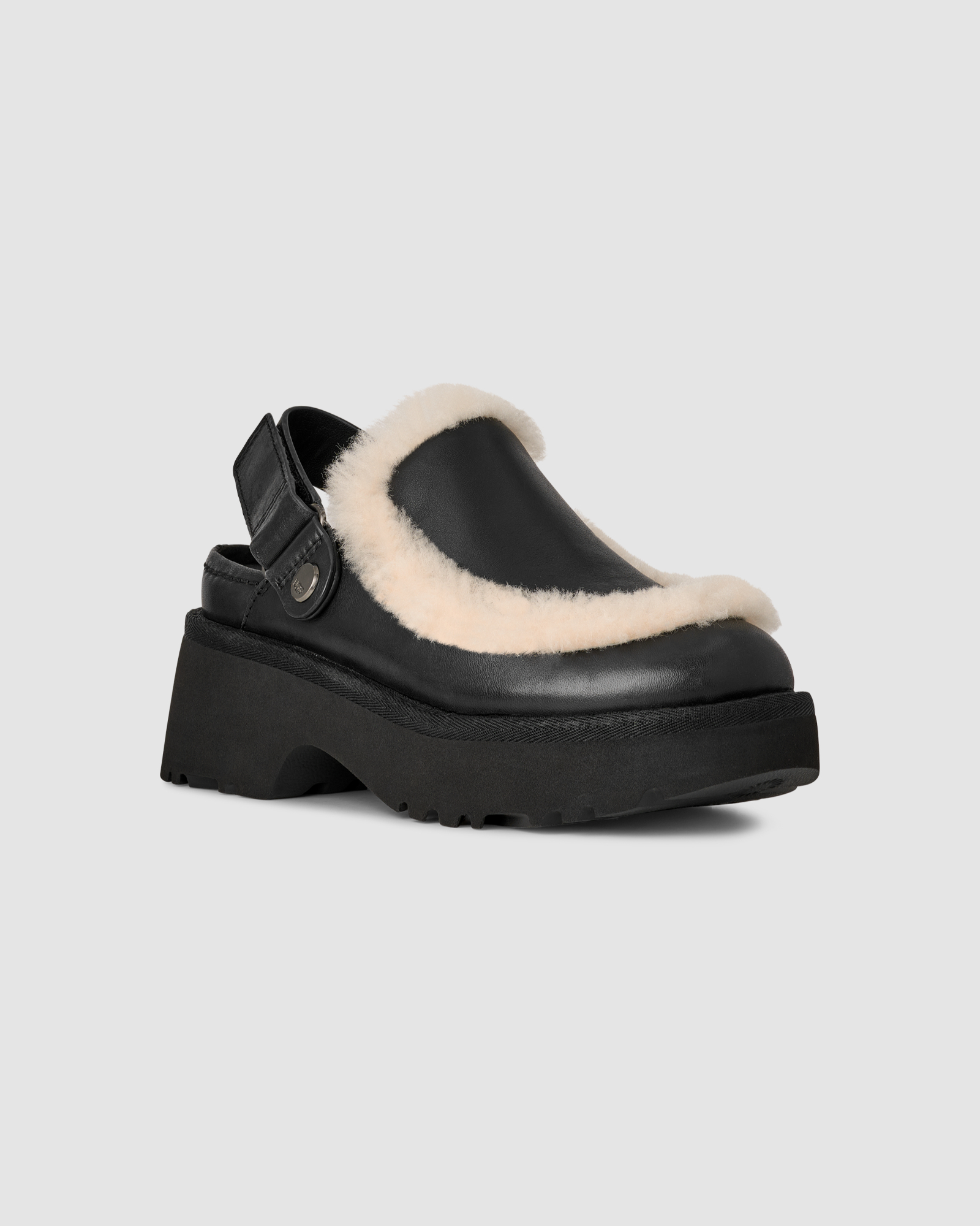 【未使用保管品】 UGG Esmee Leather Clog アグ ファー 黒 W ESMEE LEATHER CLOG Black | UGG